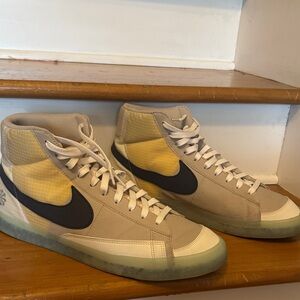 Nike Blazer Mid '77 in Cream and Navy swoosh